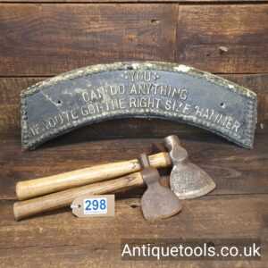 Lot: 298 Antique Selection 2 Shingling Axe Hammers