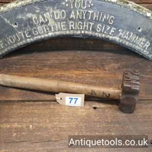 Lot 77: Antique S&J Stamping Hammer Marking Timber